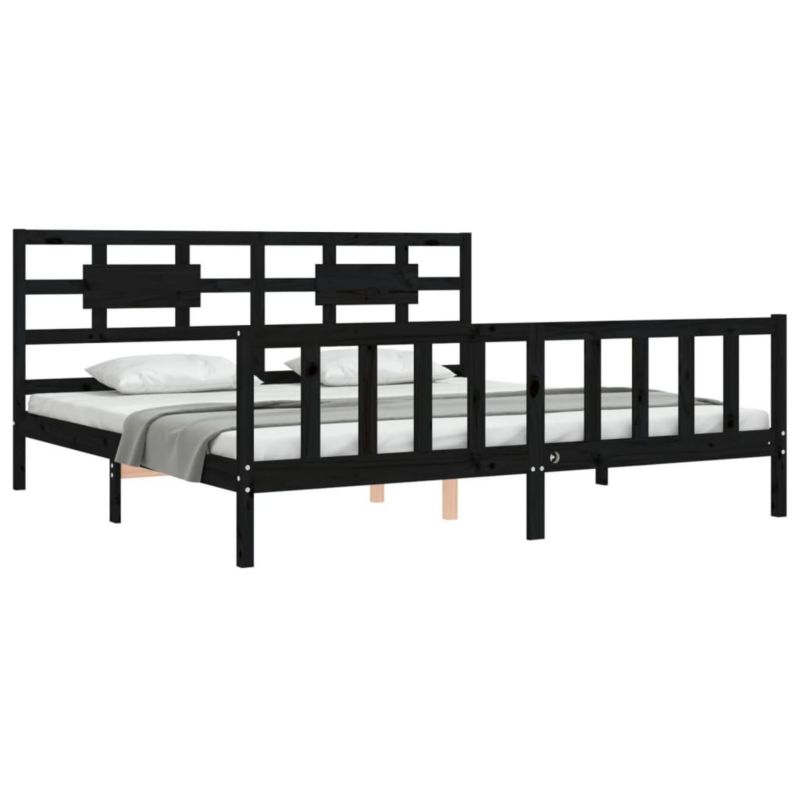 Łóżko drewniane WaszeMeble 200x200 cm czarna WM-3192580 1 szt.