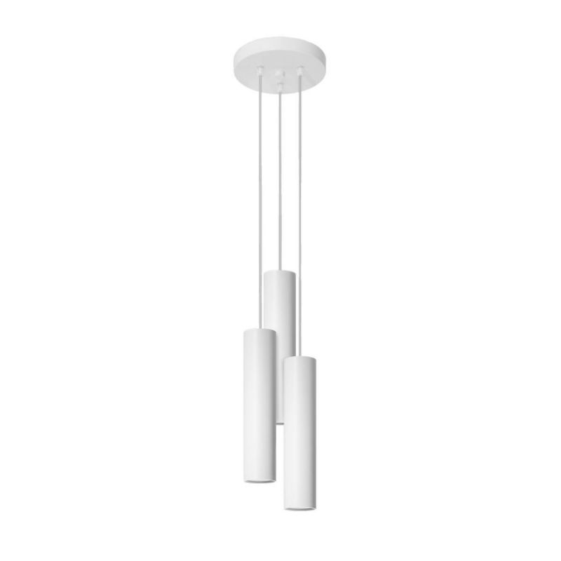 Lampa wisząca Sollux Lighting Lagos 4877 biała tuba 3xGU10 x 1 szt.