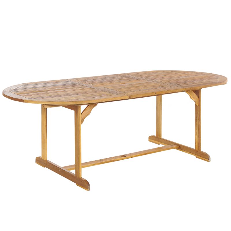 Stół ogrodowy rozkładany Maui 160/220 cm 100 cm Drewno akacjowe Jasnobrązowy 1 szt.