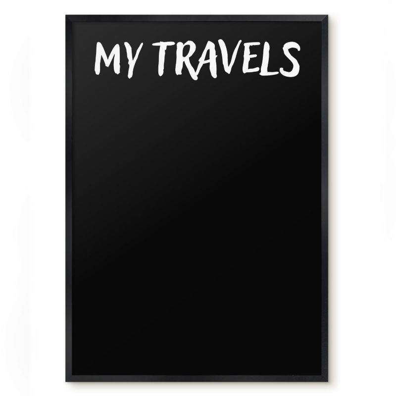 Tablica Magnetyczna Do Notatek Tulup 50x70 cm My travels 5 - Czarna rama Do salonu, sypialni 1 szt.