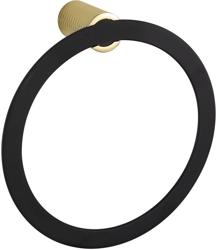 Wieszak na ręcznik ring Mexen Base czarny/złoty 17,5x18,2 cm 1 szt.