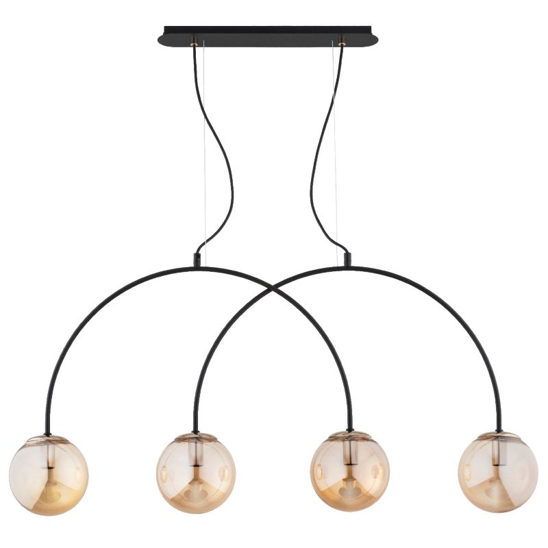 Lampa wisząca Alfa BENDO czarno-bursztynowy-złota 4xE14x10W wym:95x99x15cm IP20 -1 szt.