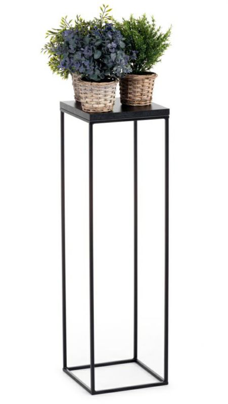 Kwietnik stojący HowHomely BasicLoft czarny loft 80x24x24 cm 1 szt.