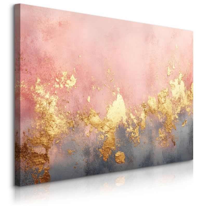 Obraz Muralo Do Salonu Beton Elementy Złota Styl Glamour Abstrakcja 100x70 cm 1 szt.