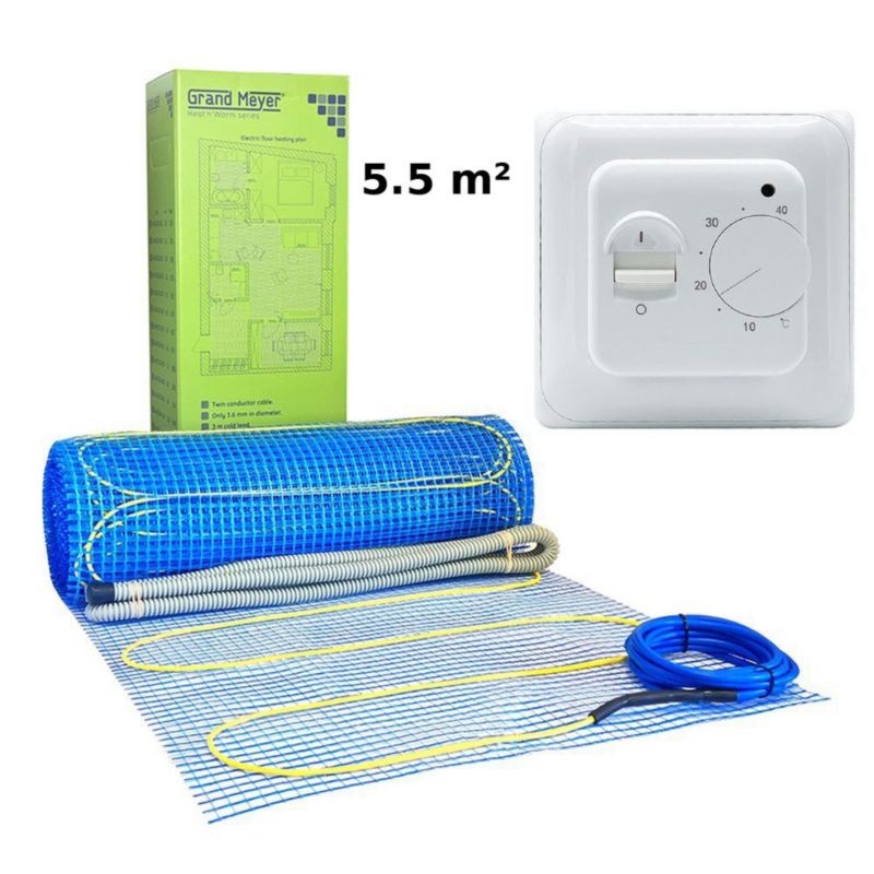 Zestaw Mata grzewcza 5.5 m² 170 W/m² + Termostat mechaniczny MST-1, 1 szt.