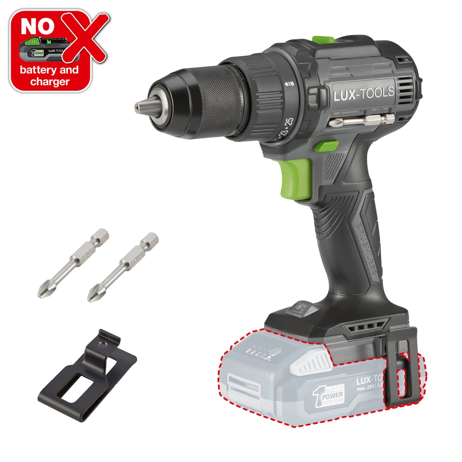 LUX-TOOLS Wiertarko-wkrętarka akumulatorowa A-BS-20 B Solo 20 V