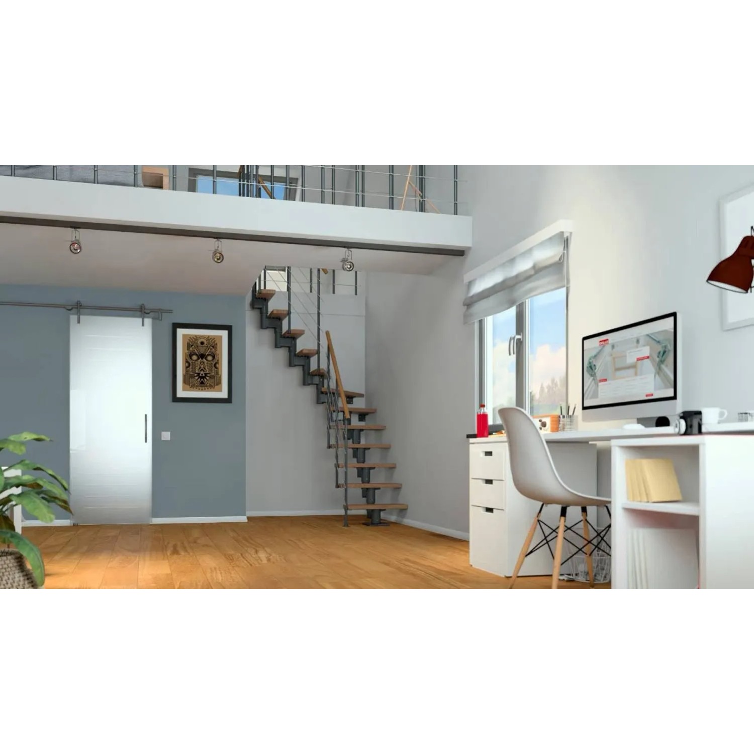 Dolle Schody modułowe Dublin 71cm dąb lakierowany czarny max.H270