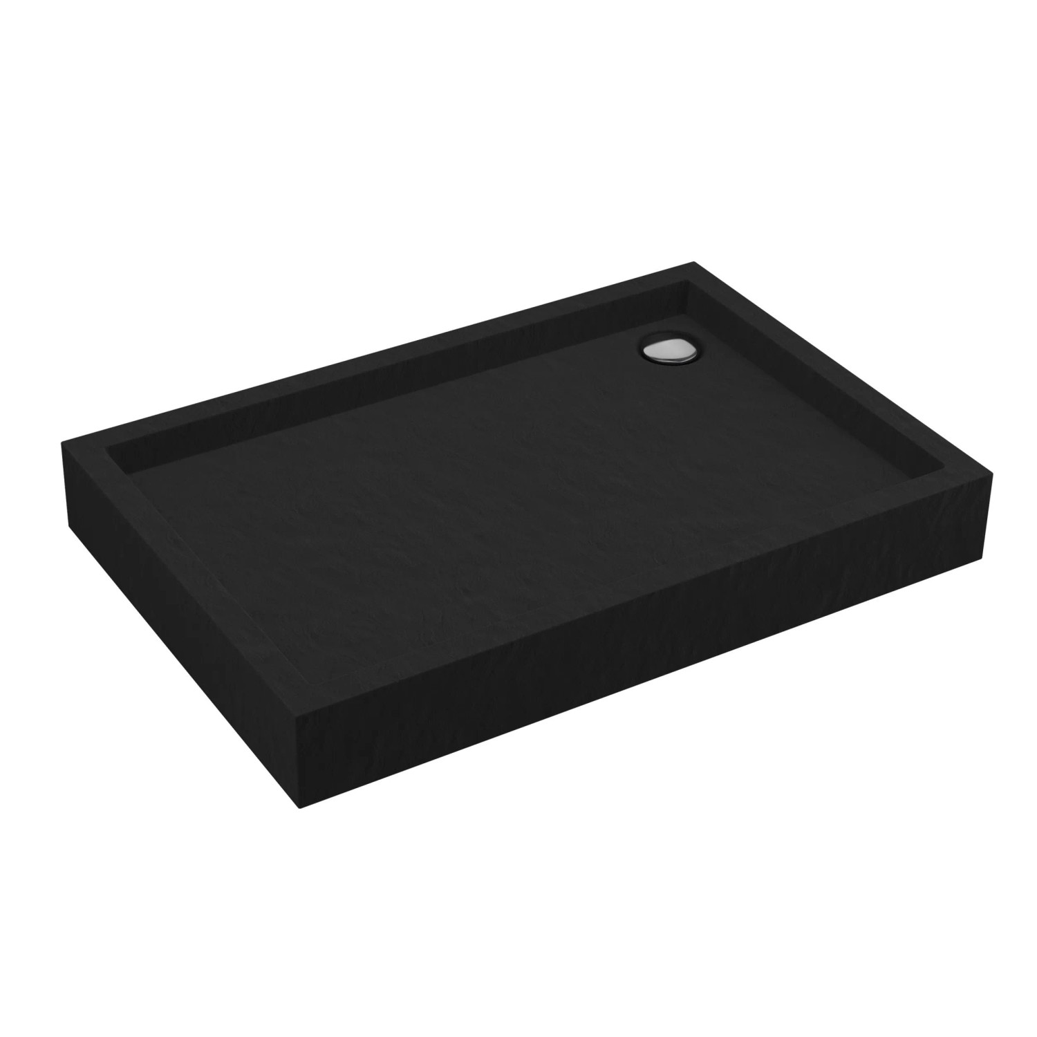 Brodzik prostokątny Schedpol Mittel 80x120x16 cm czarny strukturalny