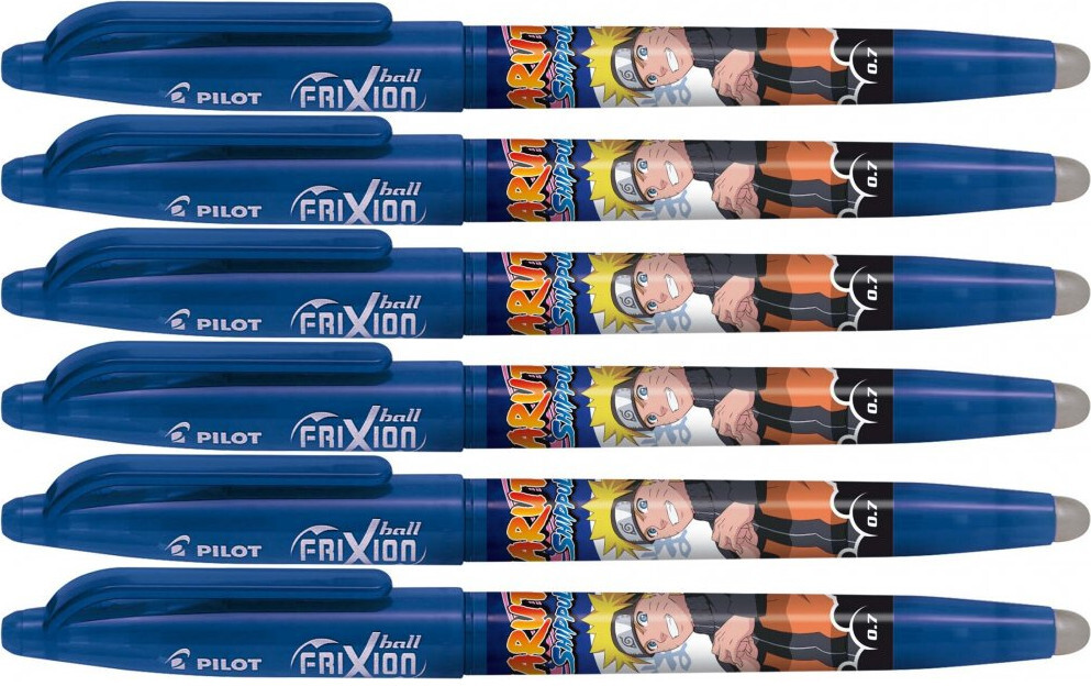 6x Pióro kulkowe wymazywalne Pilot Frixion Ball Naruto, 0.7mm, niebieski
