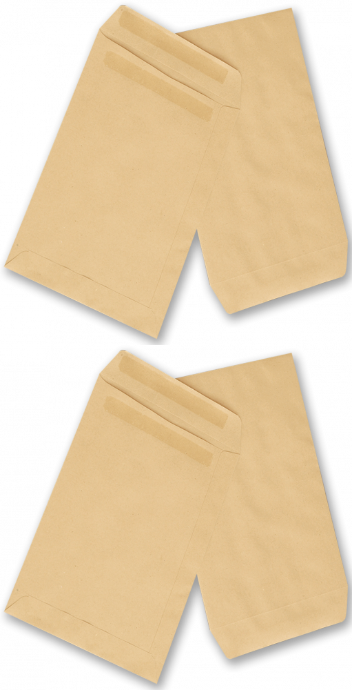 2x Koperta standardowa NC, B4, samoklejąca SK, 50 sztuk, brązowy