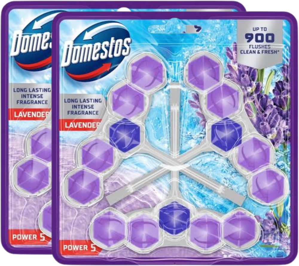 2x Zawieszka do WC Domestos Power 5, lawendowy, 3x55g