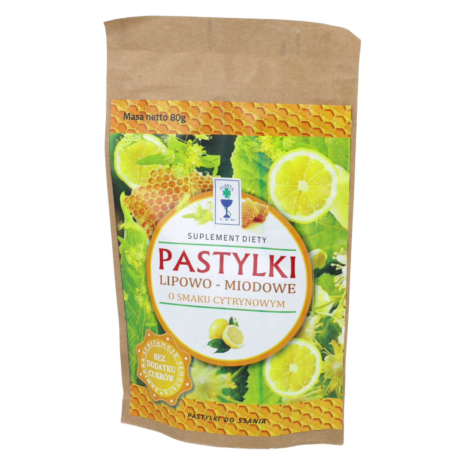 Planta pastylki lipowo-miodowe o smaku cytrynowym, 80 g