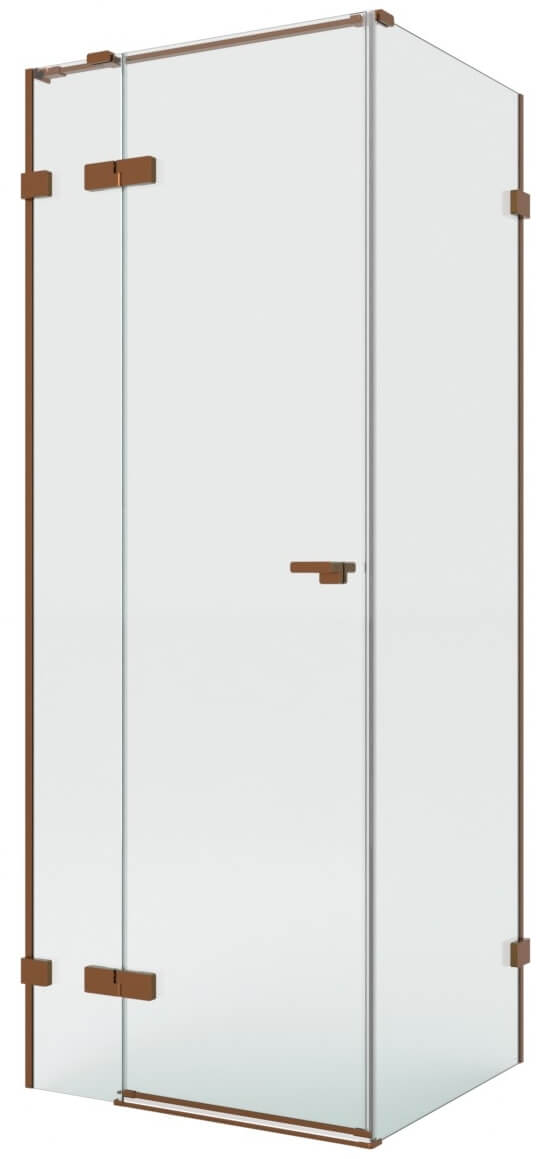 New Trendy Eventa Copper Brushed kabina prysznicowa 100x110 cm prostokątna lewa miedź szczotkowana/szkło przezroczyste EXK-8024