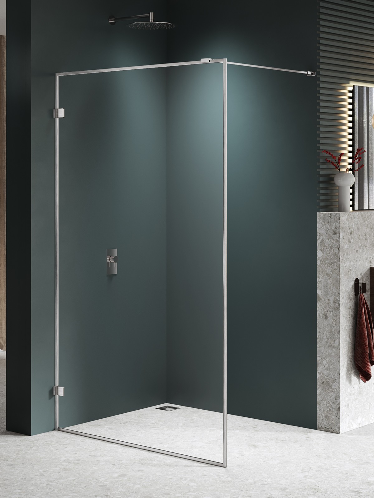New Trendy Avexa Nickel Brushed ścianka prysznicowa walk-in 140 cm nikiel szczotkowany/szkło przezroczyste EXK-8655