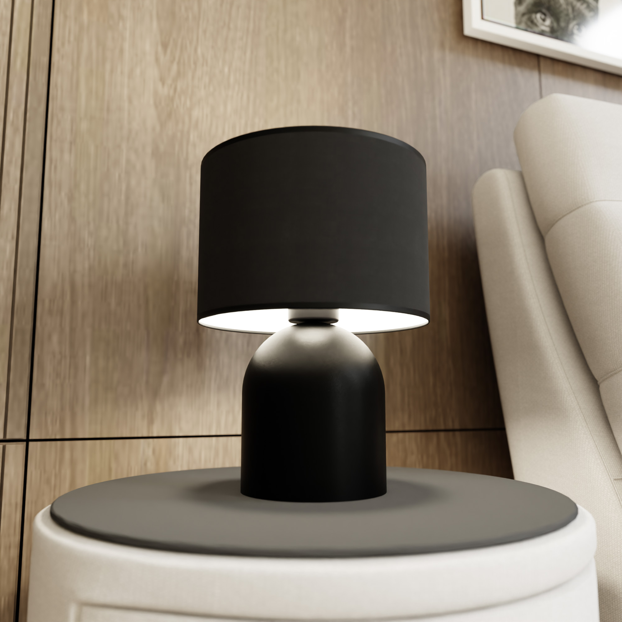 Emibig Aspen lampa stołowa 1x15 W czarny/biały 1322/LN1