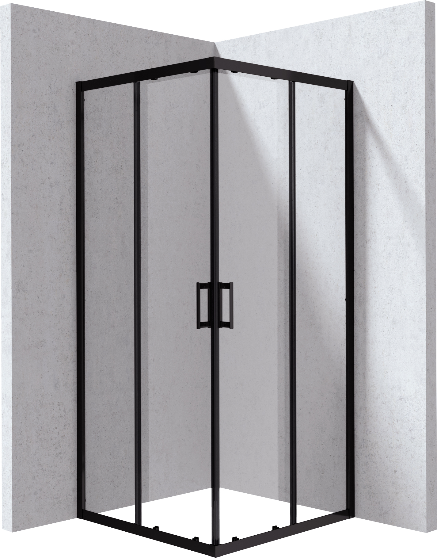 Deante Funkia Evo kabina prysznicowa 80x80 cm kwadratowa czarny mat/szkło przezroczyste KYC_N088P