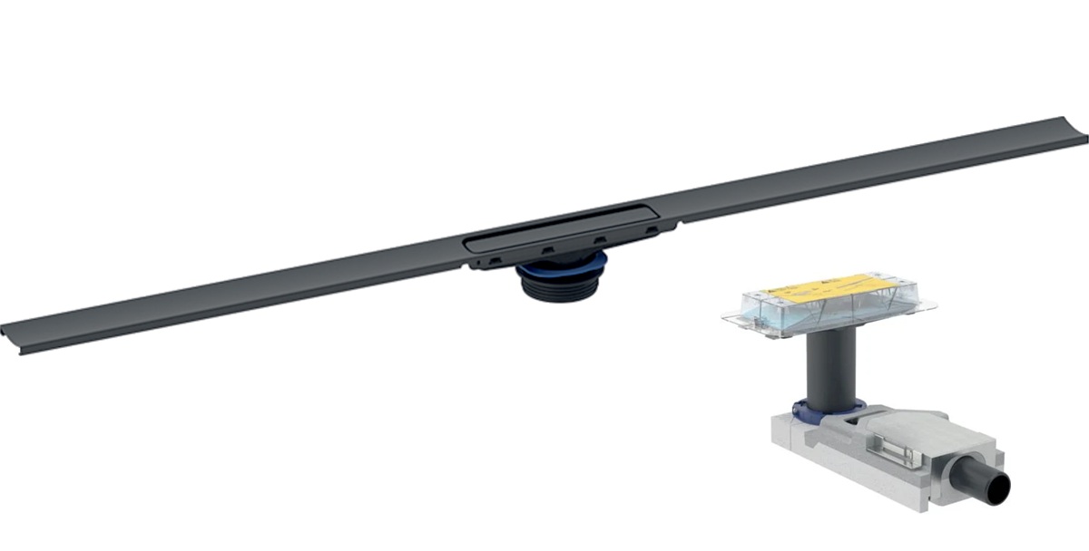 Zestaw Geberit CleanLine30 odpływ liniowy 90 cm rynna z wpustem czarny chrom (154501TE1, 154152001) - Wysyłka w 24h