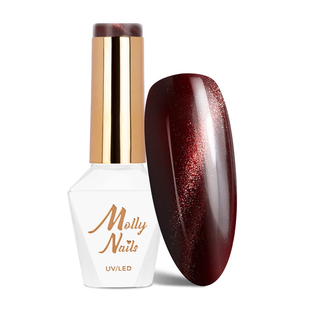 Lakier hybrydowy LED/UV Gel Polish Reds Cat Eye Red Nr 237 Molly Nails HEMA/Di-HEMA Free 8g