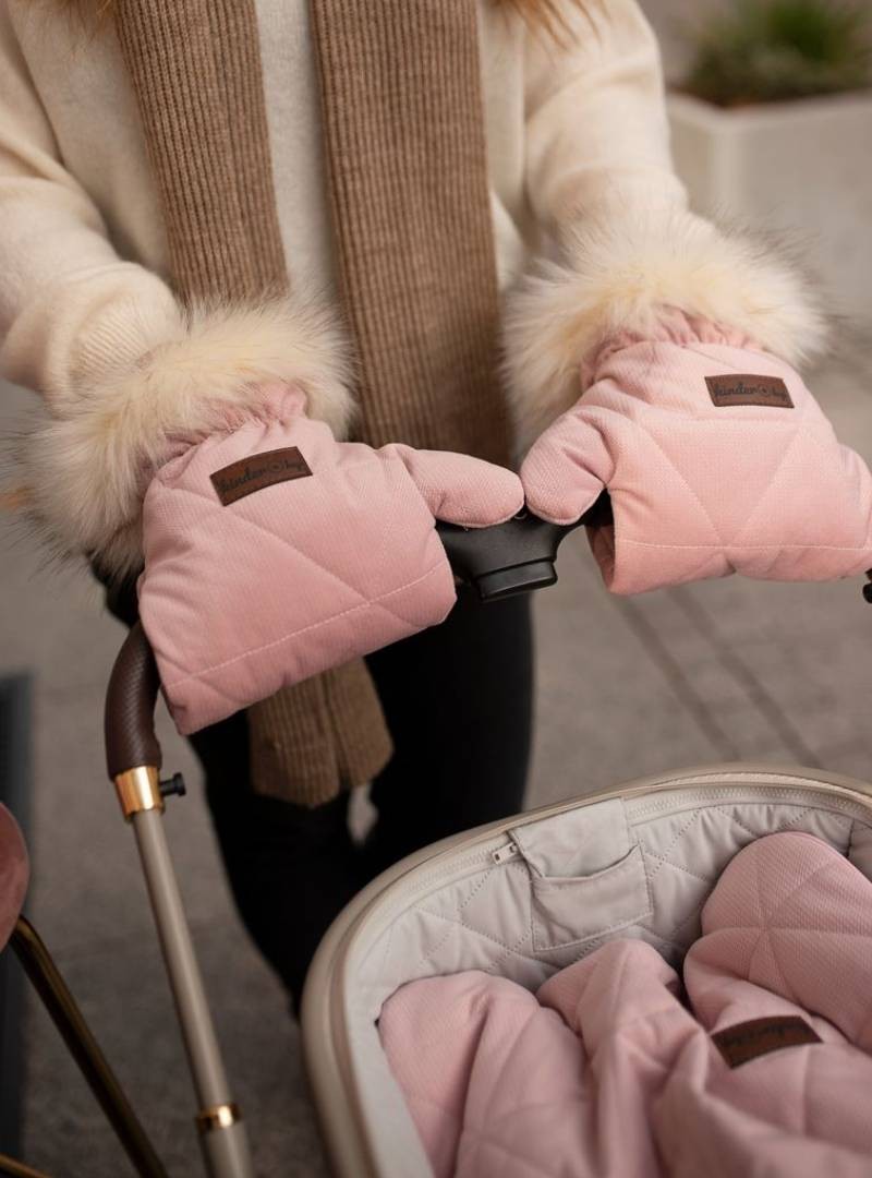 Rękawice do wózka Kinder Hop Muff&Go Triangles Pink