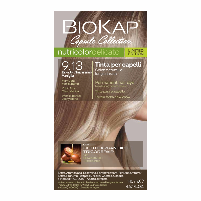 Biokap Delicato Farba do Włosów | Wanilia Bardzo Jasny Blond 9.13 | Bez Amoniaku