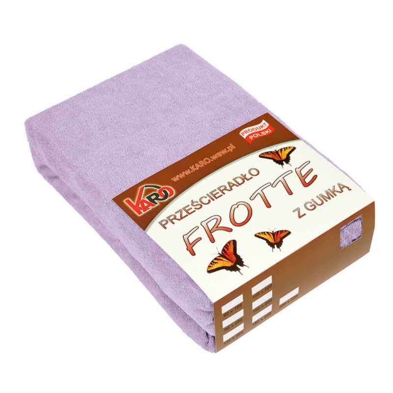Prześcieradło frotte z gumką KARO 80x160 wrzosowe 1 szt.