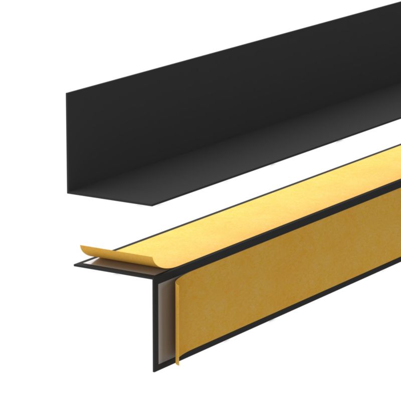 Listwa przypodłogowa z twardego PVC 30x30 mm QUEST, samoprzylepna, dekoracyjna - 200 cm, czarny, 1 szt.