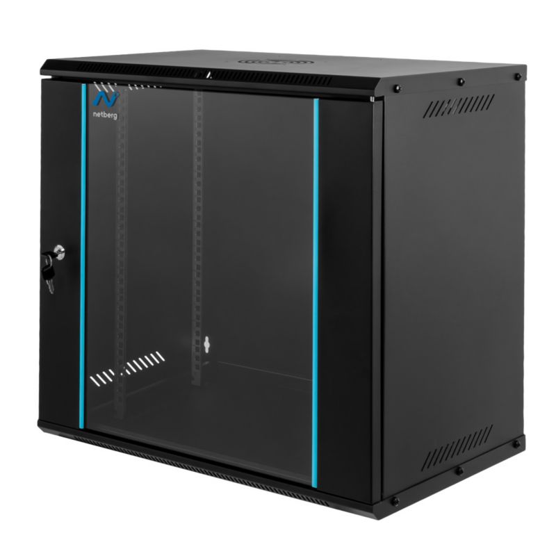 Szafa rack Netberg Basic 19" 12U 597x600x400mm serwerowa na elektronikę wisząca czarna 1szt.