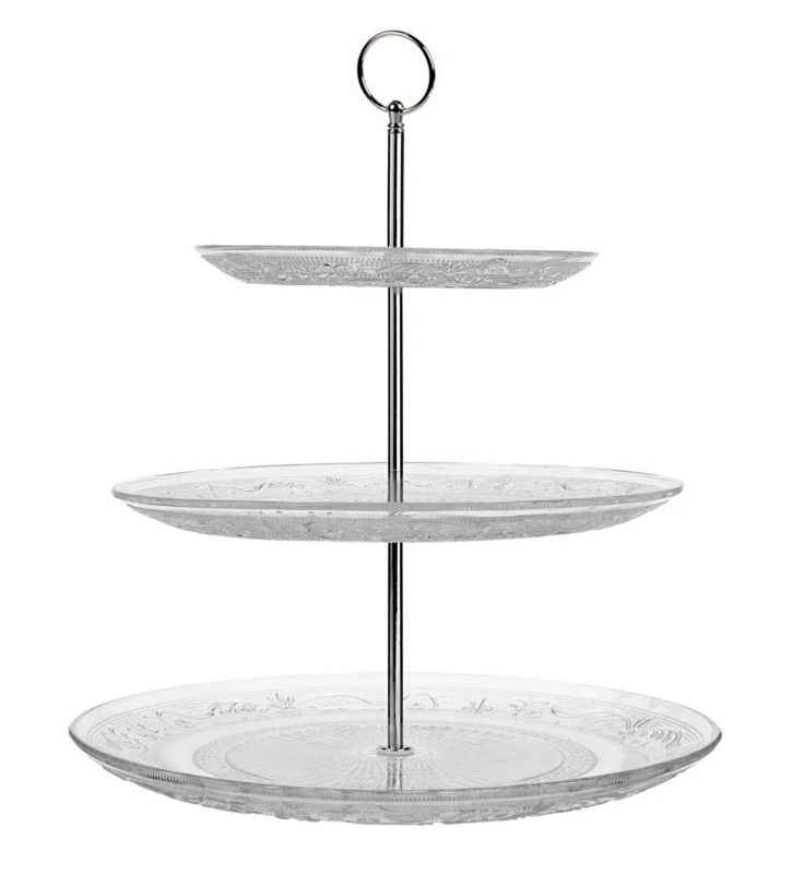 Patera trzypiętrowa Astrid na ciasto Secret de Gourmet przezroczysta 31 cm 1 szt.