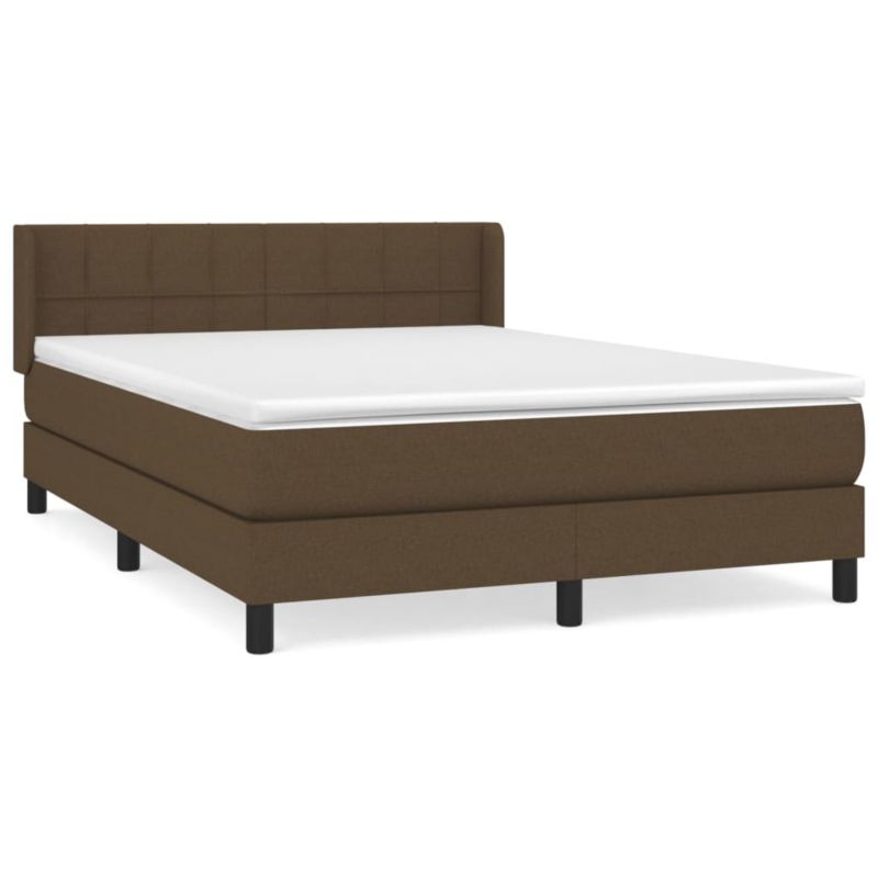 Łóżko z materacem WaszeMeble 135x190 cm Ciemny brąz tkanina WM-3129708 1 szt.