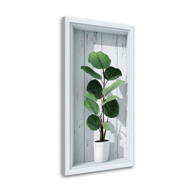 Obraz na ścianę do salonu kuchni Feeby Liście zielone we wnęce 3d 50x100cm 1szt