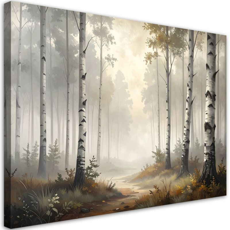 Obraz do salonu sypialni kuchni biura loftu Feeby Las brzozowy 120x80cm 1szt