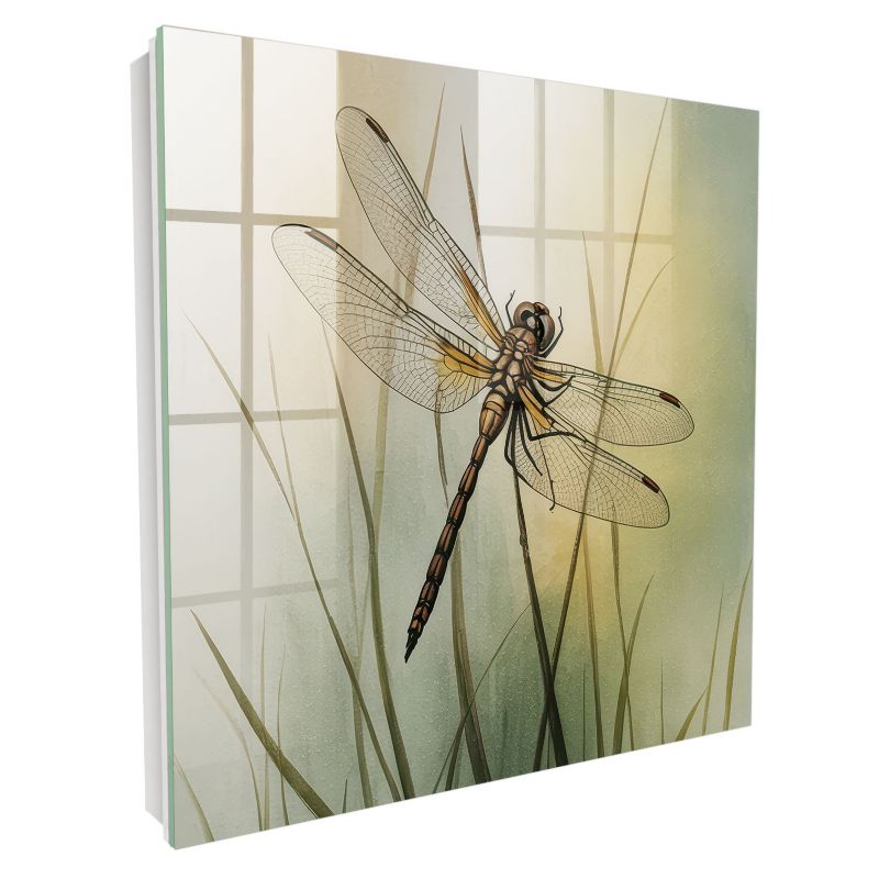 Szklana Szafka Na Klucze Tulup 30x30 cm Ważka natura - Biała - Otwierana na prawo 1 szt.