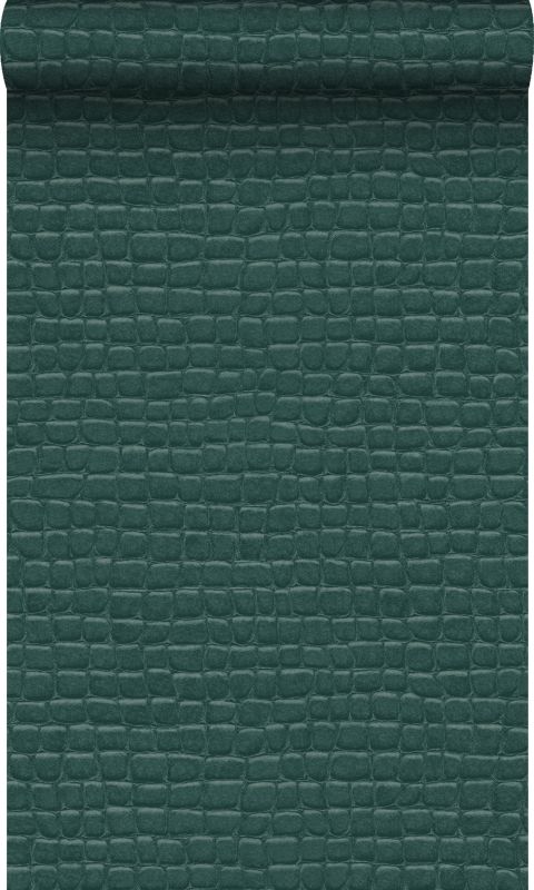 Tapeta Origin Wallcoverings skóra krokodyla petrol blue 53 cm x 10.05 m - 1 rol.