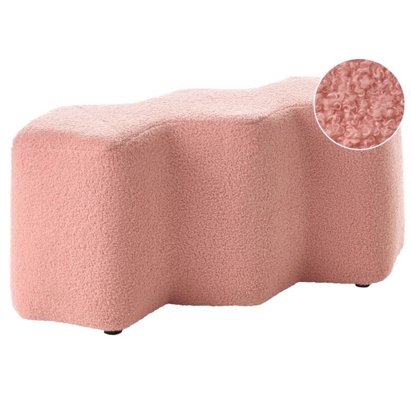 Ławka tapicerowana Littleton Boucle Różowy 1 szt.