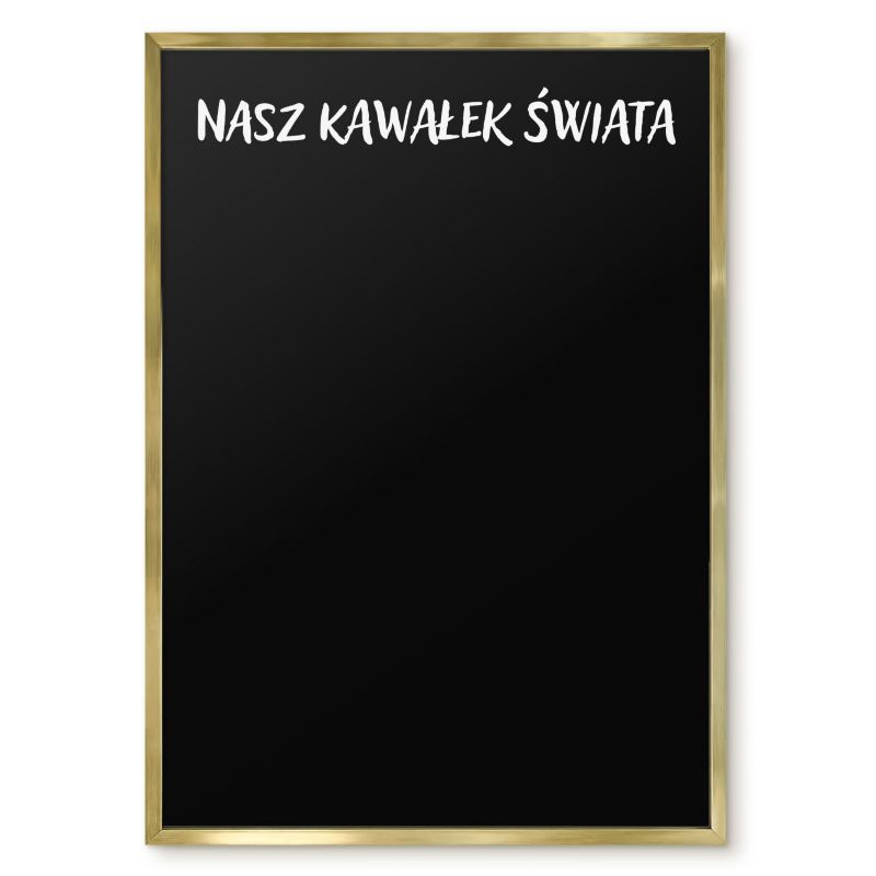 Tablica Magnetyczna Dekoracyjna Ścienna Tulup 50x70 cm Nasz kawałek świata 5 - Złota rama Do salonu, sypialni 1 szt.