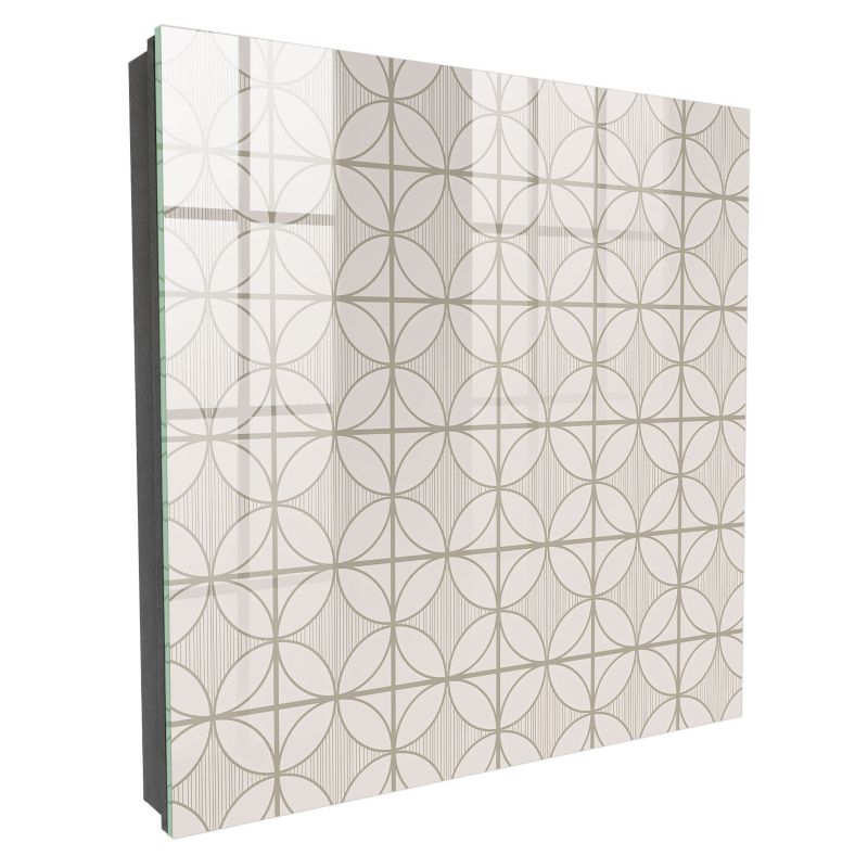Wieszak Na Klucze Zamykany Tulup 30x30 cm Elegancka geometria - Czarna - Otwierana na prawo 1 szt.