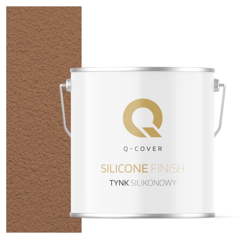 Tynk Silikonowy Elewacyjny Baranek 3.0mm Q-Cover Brązowy ciepły F576 7KG