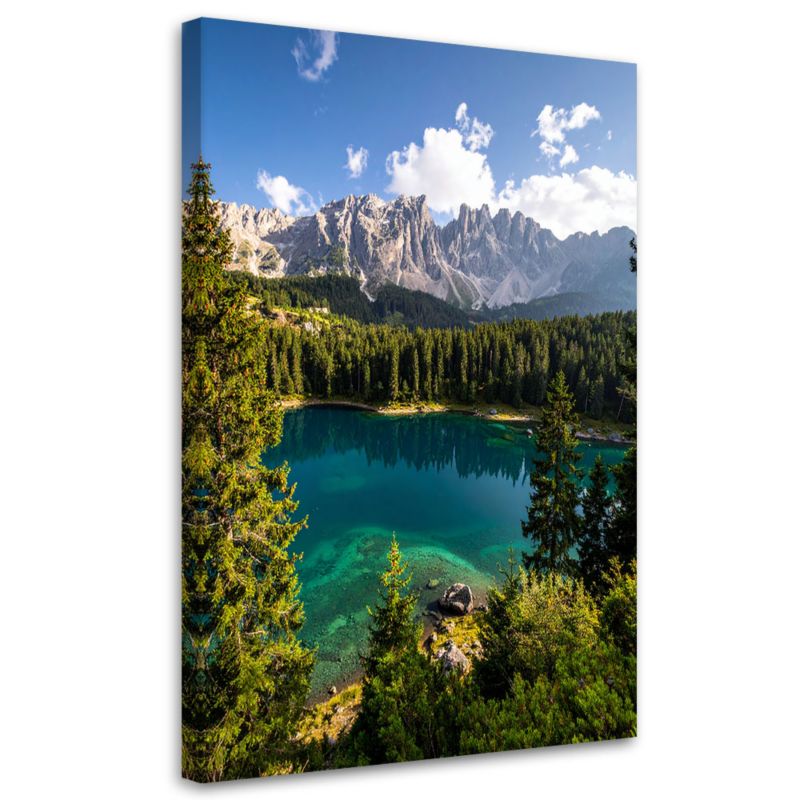 Obraz do salonu sypialni biura Feeby Krajobraz jezioro góry las natura 40x60cm 1szt