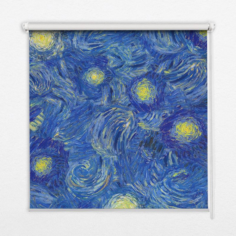 Roleta Okienna Tulup 130x140 cm Malowany Niebieski Obraz Montaż do ściany/sufitu 1 szt.