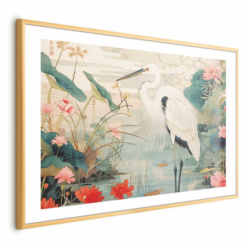Plakat Artgeist Nad azjatyckim stawem 60x40 cm z ramą złotą 1 szt