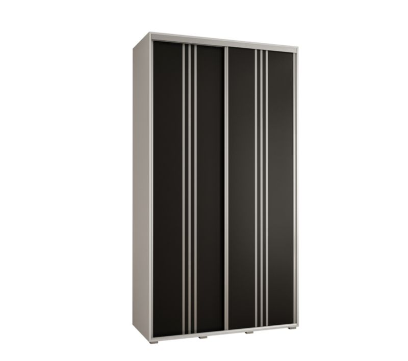 Szafa przesuwna Abiks DAVOS 6 wysoka szer.130cm gł.45cm biały/czarny/srebrny 1szt.