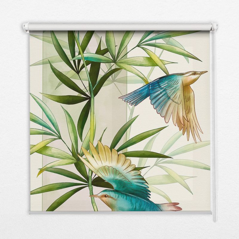 Roleta Do Okien Tulup 140x140 cm Ptaki W Liściach Montaż do ściany/sufitu 1 szt.