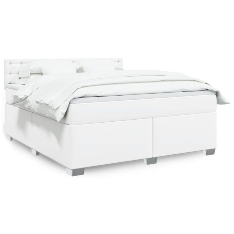Łóżko z materacem WaszeMeble 180x200 cm Biały ekoskóra z LED WM-3288433 1 szt.