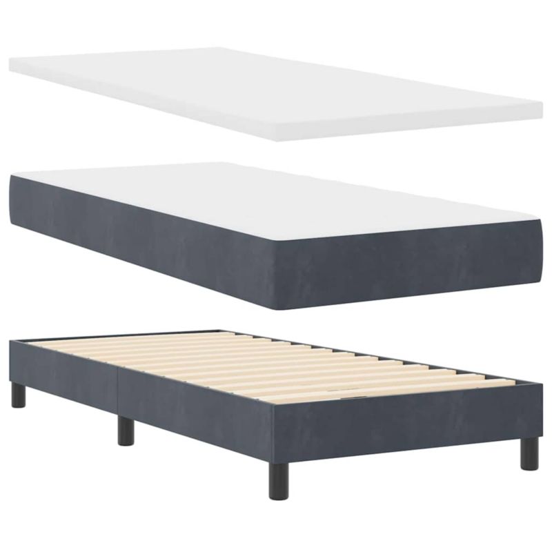 Łóżko z materacem WaszeMeble 90x200 cm Ciemnoszary tkanina WM-3341505 1 szt.