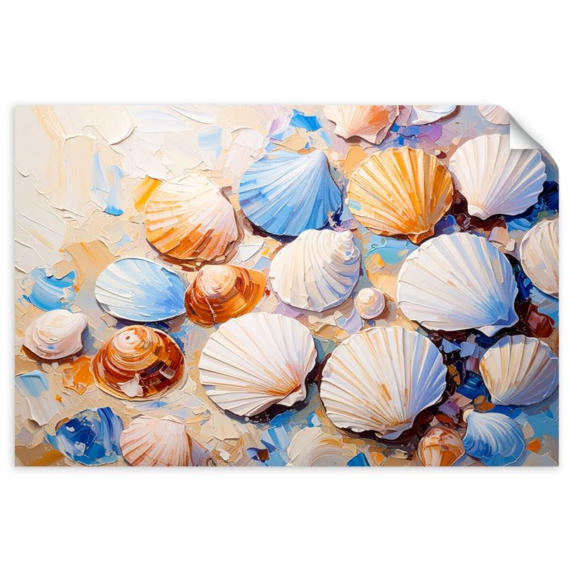 Naklejka na ścianę Feeby Muszle Plaża Piasek jak malowany 120x80cm 1szt