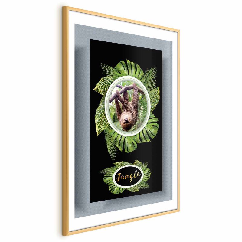 Plakat Artgeist Leniwiec 21x30 cm z ramą złotą 1 szt