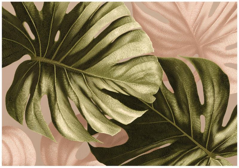 Fototapeta WALLARENA Do Sypialni Salonu Na Flizelinie Liście Abstrakcja Monstera Zielony 250x175 cm 16280VX5 1 szt.