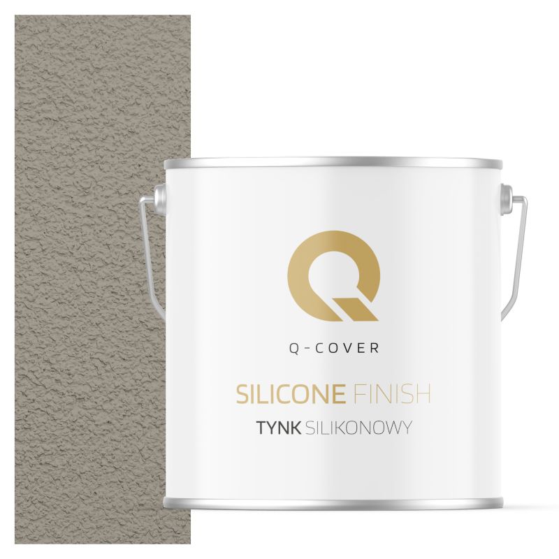 Tynk Silikonowy Elewacyjny Baranek 1.5mm Q-Cover Szary ciepły F293 7KG