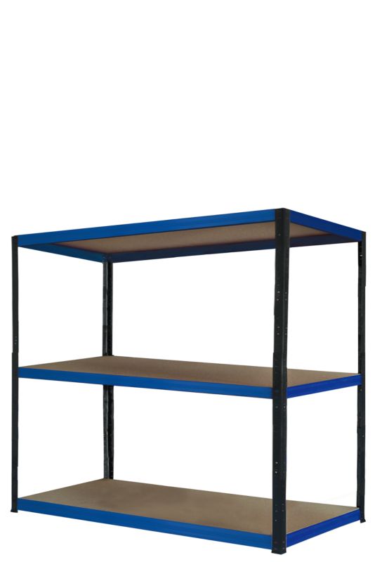 Regał metalowy MODO24 magazynowy warsztatowy grafitowo-niebieski helios 90x150x30cm 3 półki po 275 kg 1 szt.