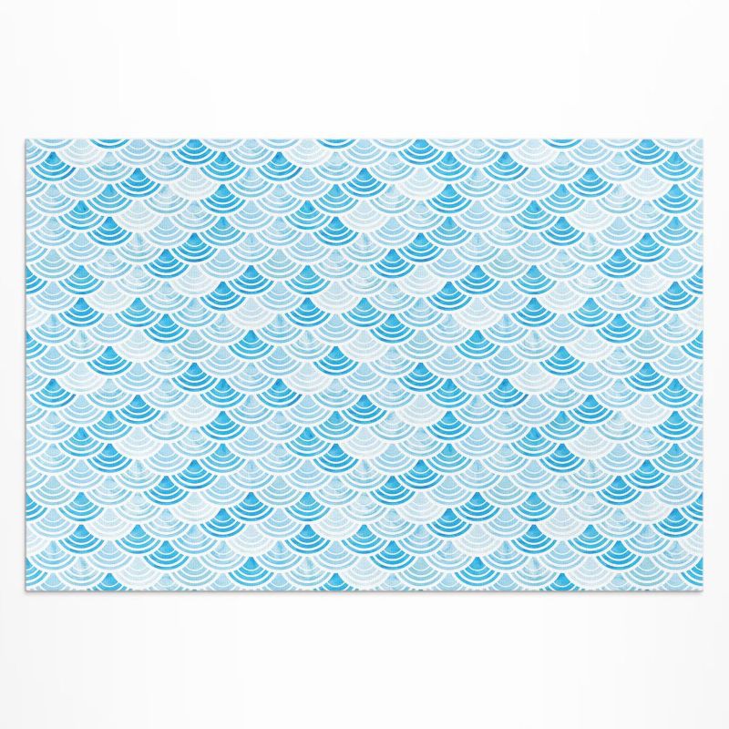 Dywan Winylowy Zewnętrzny Wallfluent 150x225 cm Akwarelowe fale wzór w stylu azjatyckim 1 szt.